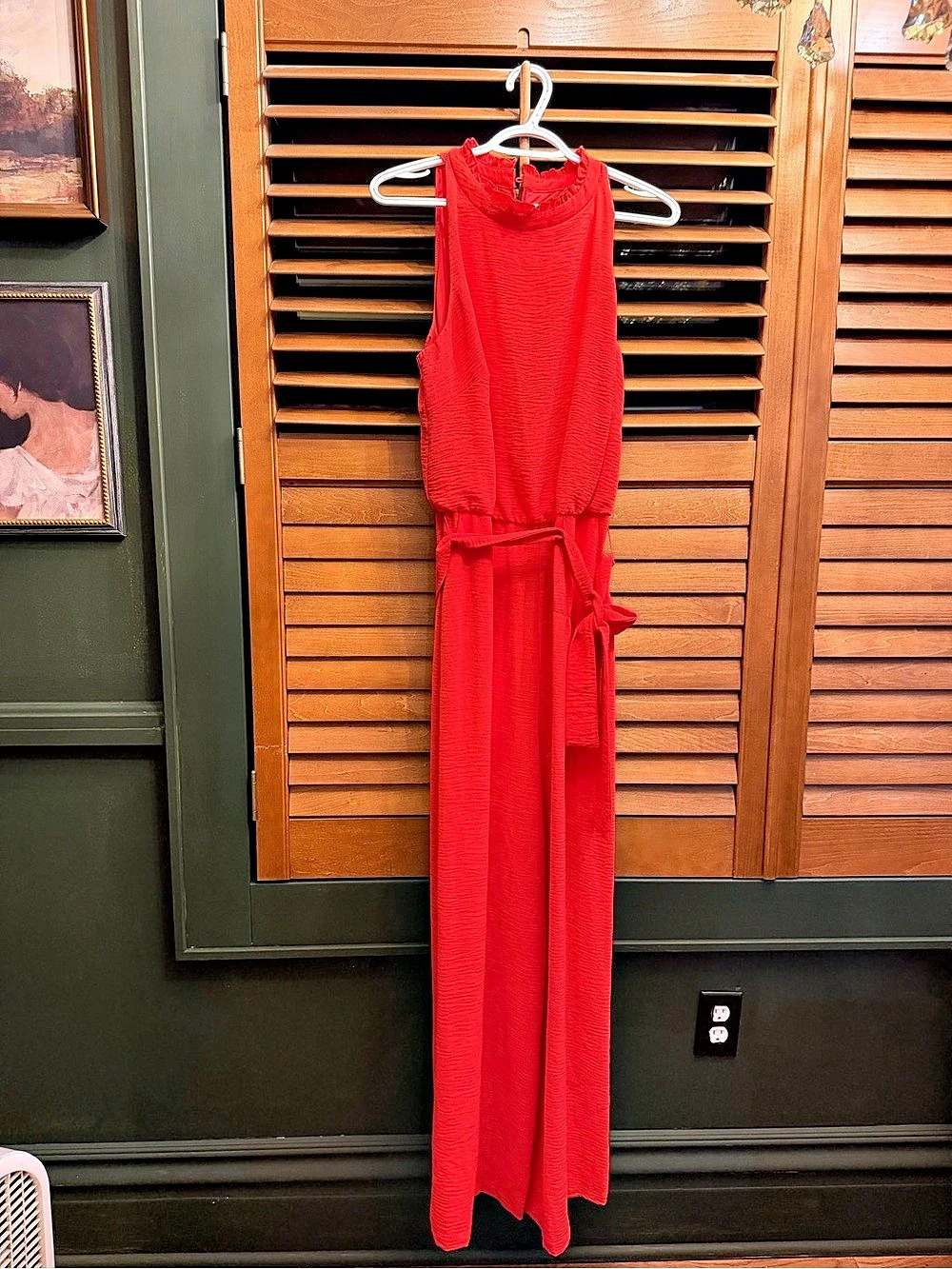 Textured Vince Camuto Jumpsuit in Red/Coral